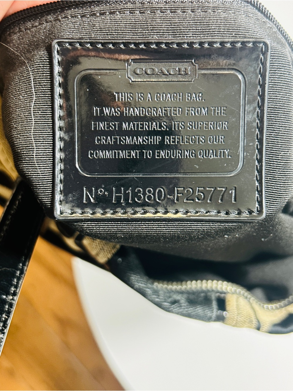 Coach Black and Gray Signature Canvas Tote - Picture 7 of 7